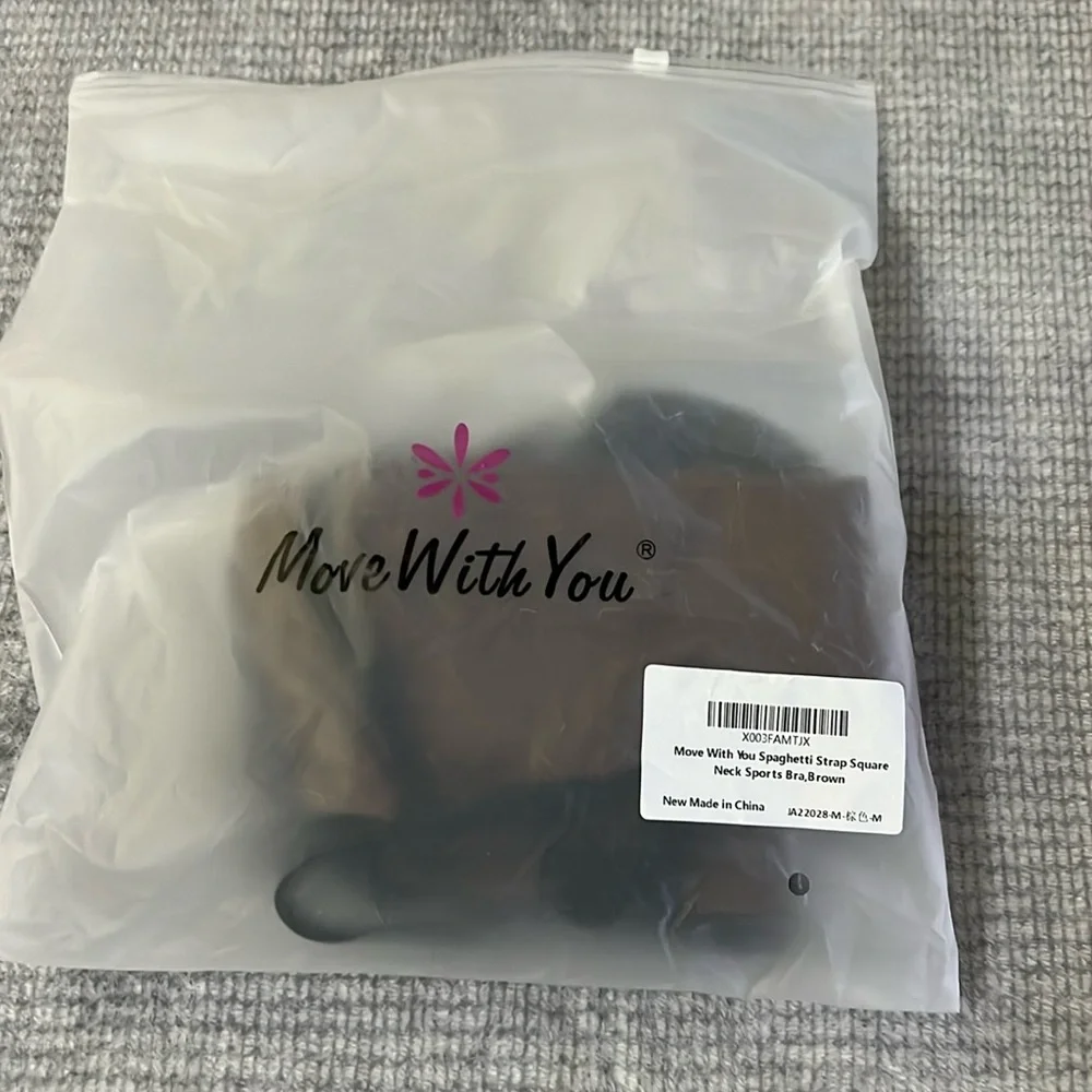 New Move With You Spaghetti Strap Square
Neck Sports Bra, Brown - Picture 5 of 8